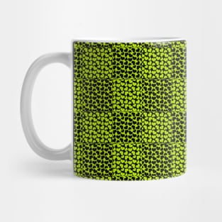 Checkerboard hearts pattern in Lime Green Mug